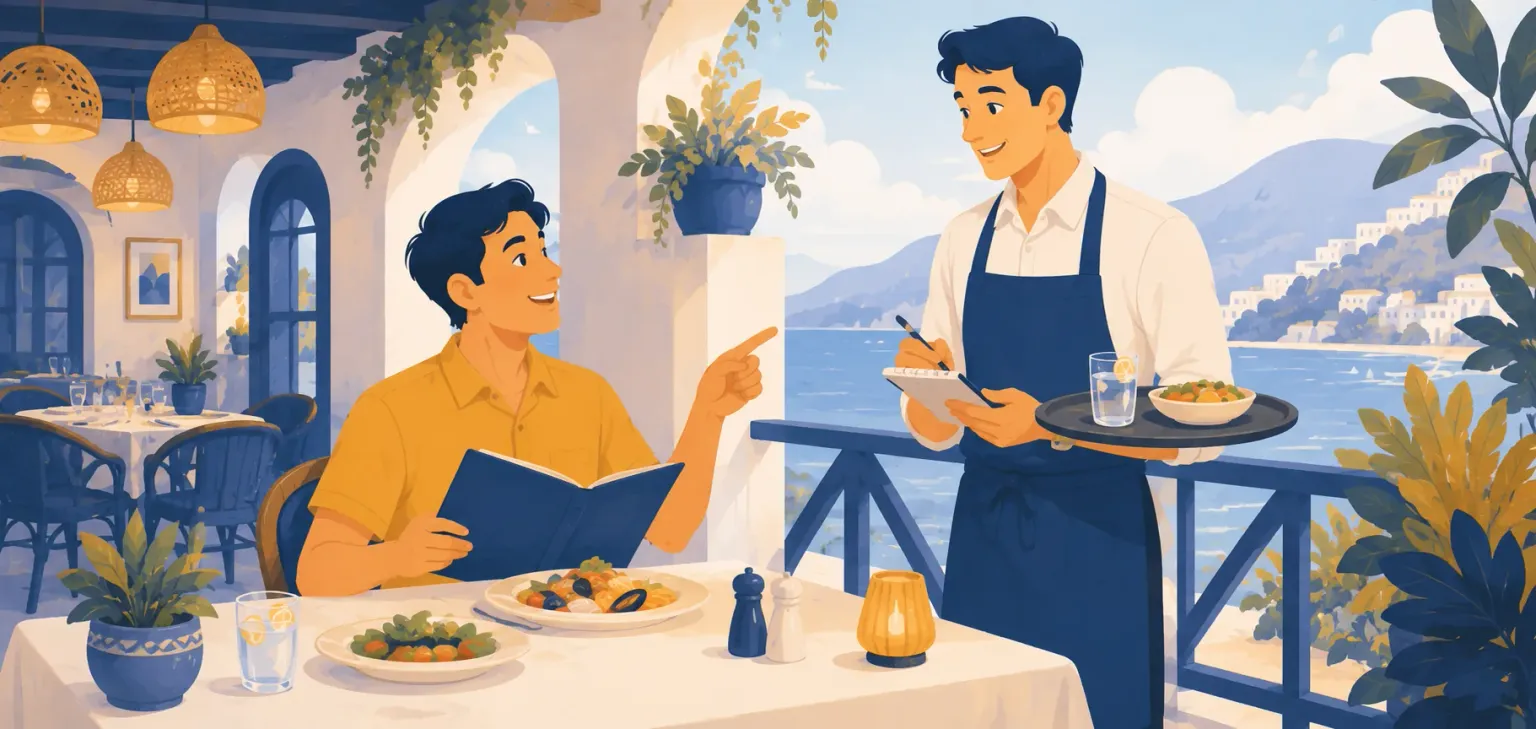 Zamawianie posiłku w restauracji z menu